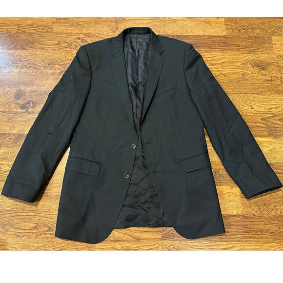 Hugo Boss Men's Super 100 Wool Suit Blazer Black Size 42R Designer Menswear